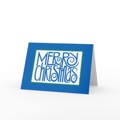 Merry Christmas Blue Card by floatinglemons