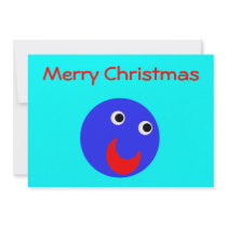 Merry Christmas Blue Custom Invitations