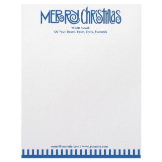 Merry Christmas blue Letterhead letterhead