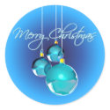 MERRY CHRISTMAS BLUE ORNAMENTS by SHARON SHARPE stickers