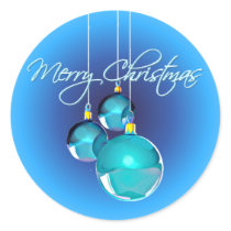 MERRY CHRISTMAS BLUE ORNAMENTS by SHARON SHARPE stickers