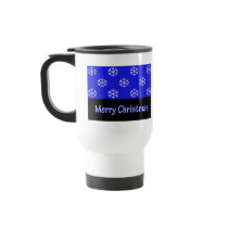 Merry Christmas Blue Snow Flake mugs