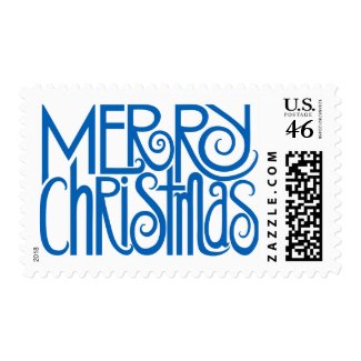 Merry Christmas Blue Stamp stamp