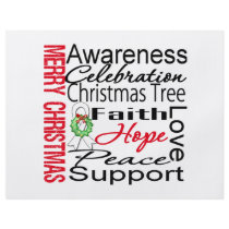 Merry Christmas Bone Cancer Ribbon Collage flyers by cancerapparel Merry Christmas Bone Cancer Ribbon Collage flyers