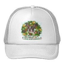 Merry Christmas Boston Terrier Hat