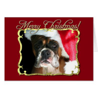 Merry Christmas Boxer dog greeting card