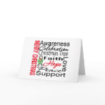 Merry Christmas Brain Cancer Ribbon Collage Greeting Cards