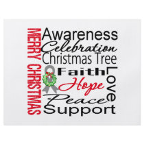 Merry Christmas Brain Cancer Ribbon Collage flyers by cancerapparel Merry Christmas Brain Cancer Ribbon Collage flyers