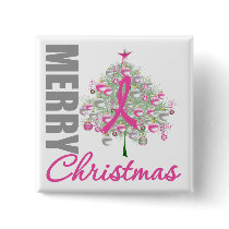 Merry Christmas Breast Cancer Pink Ribbon Wreath