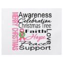 Merry Christmas Breast Cancer Ribbon Collage flyers