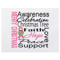 Merry Christmas Breast Cancer Ribbon Collage flyers by cancerapparel Merry Christmas Breast Cancer Ribbon Collage flyers