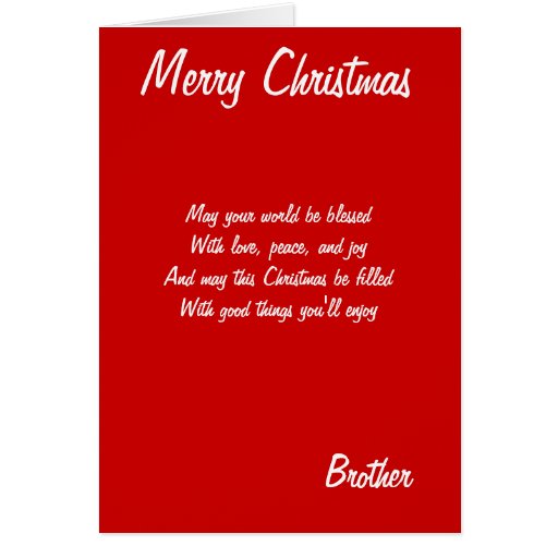 Merry Christmas brother cards | Zazzle