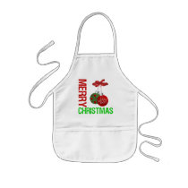 Merry Christmas Bulb Ribbon Ornanment Aprons