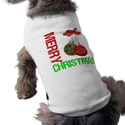 Merry Christmas Bulb Ribbon Ornanment petshirt