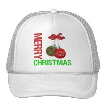 Merry Christmas Bulb Ribbon Ornanment Mesh Hats