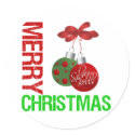 Merry Christmas Bulb Ribbon Ornanment stickers by giftsforawareness Merry Christmas Bulb Ribbon Ornanment stickers