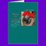 Merry Christmas Bunny Rabbit with Hat - Magical cards