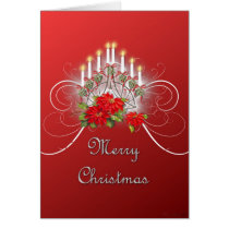 Merry Christmas Candles Greeting Card cards