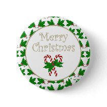 Merry Christmas Candy Cane Button by HolidayFun Merry Christmas Candy Cane Button