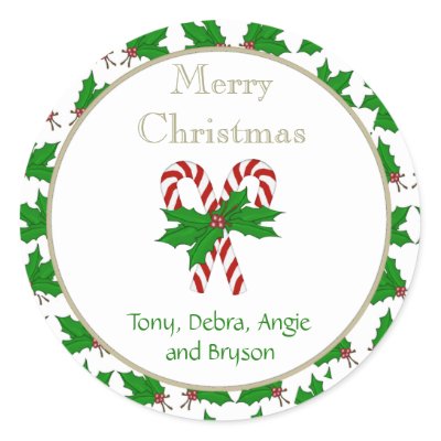 Merry Christmas Candy Cane Collection Stickers