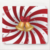 Merry Christmas Candy Canes & Bells mousepad