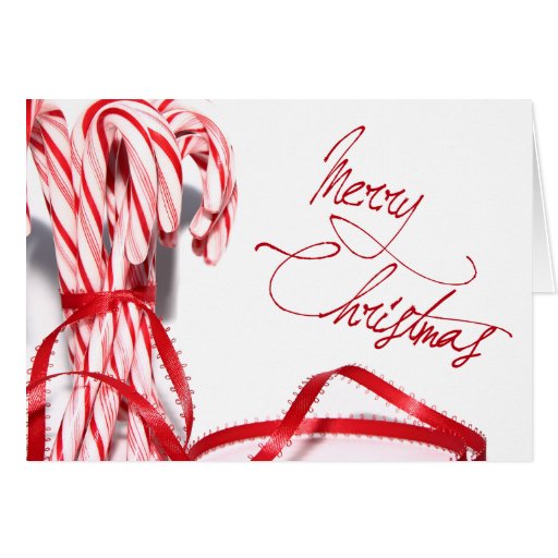 Merry Christmas Candy Canes Card Zazzle
