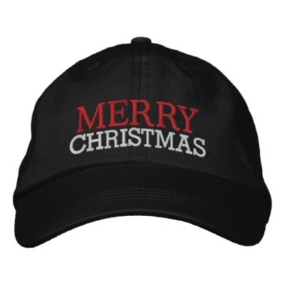 Merry Christmas Cap by SRF Embroidered Baseball Cap by sharonrhea