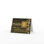 Merry Christmas Card Bell Tree Gold Leaf