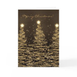Merry Christmas Card Elegant Sparkling Trees Black
