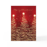 Merry Christmas Card Elegant Sparkling Trees Red