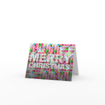 Merry Christmas Card Modern Color Pixelation