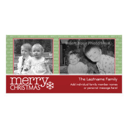 Merry Christmas card with 2 photos Photo Greeting Card