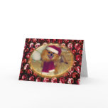 Merry Christmas Card with Pomeranian Santa