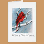 Merry Christmas Cardinal Notecard cards