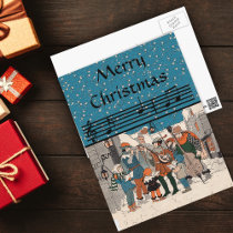 Merry Christmas Carolers PostCard postcards