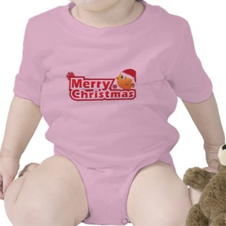 Merry Christmas cartoon baby bird Infant Creeper shirt