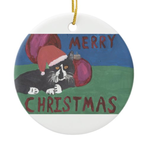 Merry Christmas Cat ornament