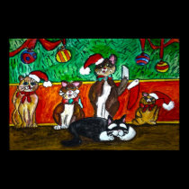 Merry Christmas Cats posters