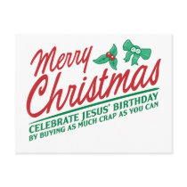 Merry Christmas - Celebrate Jesus' Birthday postcards