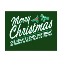 Merry Christmas - Celebrate Jesus' Birthday postcards