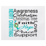 Merry Christmas Cervical Cancer Ribbon Collage flyers