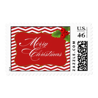Merry Christmas Chevron Stamps