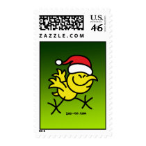 Merry Christmas Chicken Postage Stamp