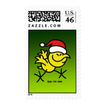 Merry Christmas Chicken Postage Stamp
