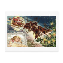 Merry Christmas Child Sleeping postcards