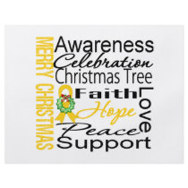 Merry Christmas Childhood Cancer Ribbon Collage flyers