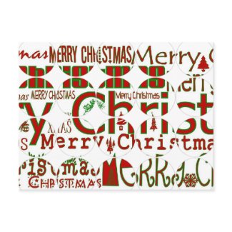 Merry Christmas Circle Postcard postcard