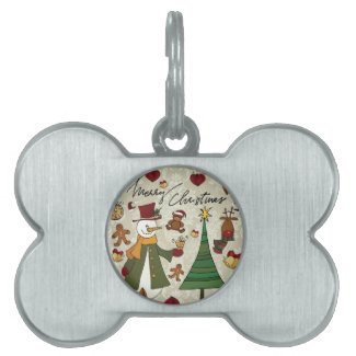Merry Christmas Classic Icons Products Pet Name Tag