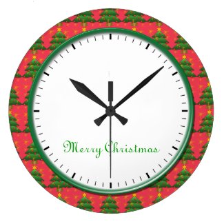Merry Christmas clear face wall clock
