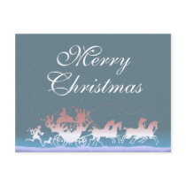 MERRY CHRISTMAS COACH by SHARON SHARPE postcards